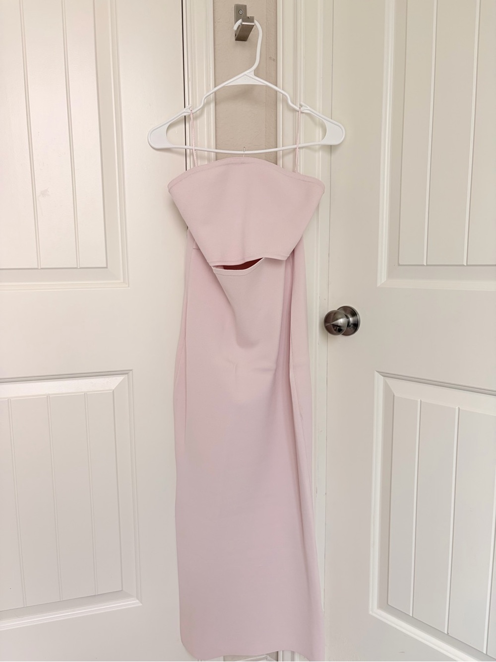 Express Strapless Blush Pink Midi Dress